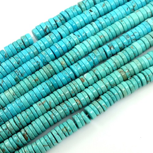 Turquoise heishi beads 4mm - turquoise, 15"
